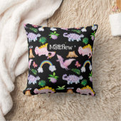 Cute Dinosaur Rainbow Waterverf Kinder Oerwoud Kussen (Deken)