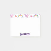 Cute Dinosaur Rainbow Waterverf Oerwoud Pattern Post-it® Notes (Voorkant)