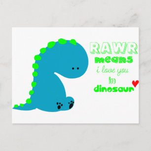 Cute Dinosaur RAWR Briefkaart