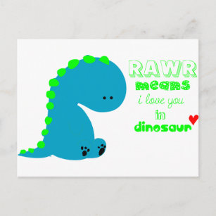 Cute Dinosaur RAWR Briefkaart