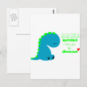 Cute Dinosaur RAWR Briefkaart (Voorkant / Achterkant)