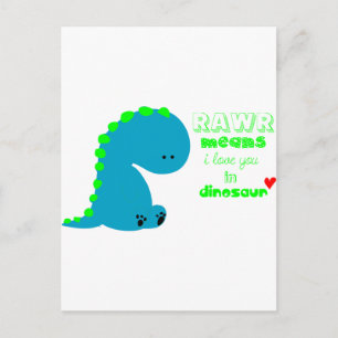 Cute Dinosaur RAWR Briefkaart