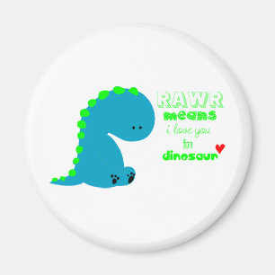 Cute Dinosaur RAWR Magneet