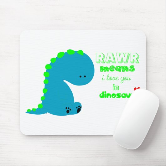 Cute Dinosaur RAWR Muismat (Met muis)