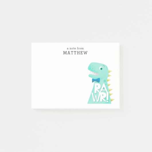 Cute Dinosaur RAWR Persoonlijk Post-it® Notes (Voorkant)