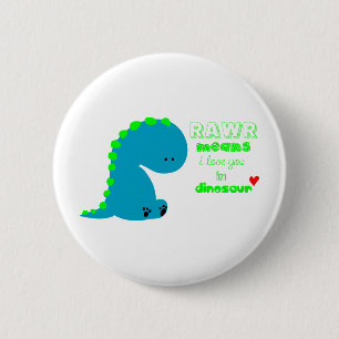 Cute Dinosaur RAWR Ronde Button 5,7 Cm