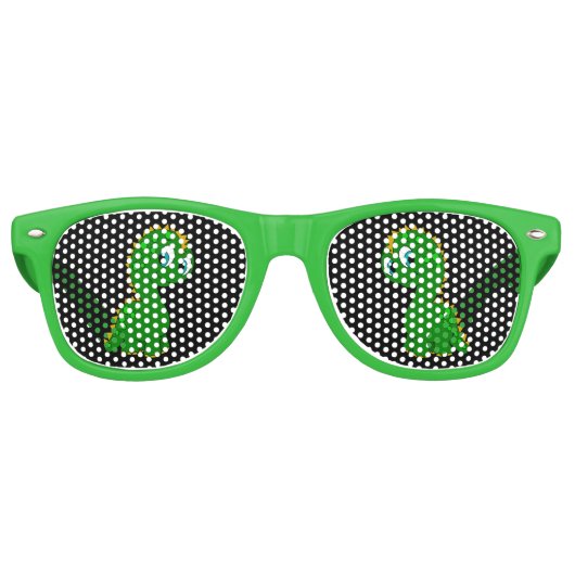 Cute Dinosaur Retro Zonnebril (Voorkant)