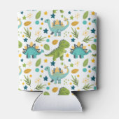 Cute Dinosaur Rex Naadloos Patroon Naam Blikjeskoeler (Achterkant)