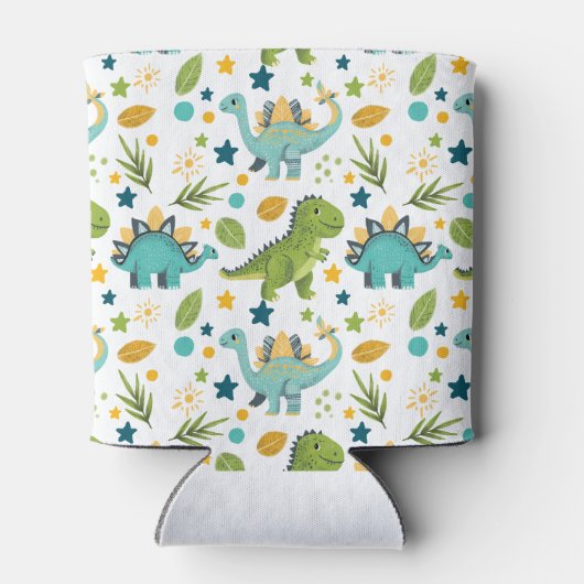 Cute Dinosaur Rex Seamless Pattern Name  Blikjeskoeler (Achterkant)