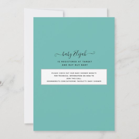 Cute Dinosaur ROAR Boy Baby Virtual Shower Kaart (Achterkant)