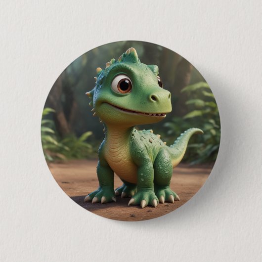 Cute Dinosaur Ronde Button 5,7 Cm (Voorkant)