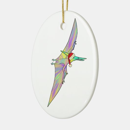 Cute Dinosaur Santa fly Keramisch Ornament (Links)