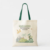 Cute Dinosaur School Canvas tas (Achterkant)