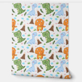 Cute Dinosaur Seamless Pattern for Your Kid Room Behang (Afrollen)
