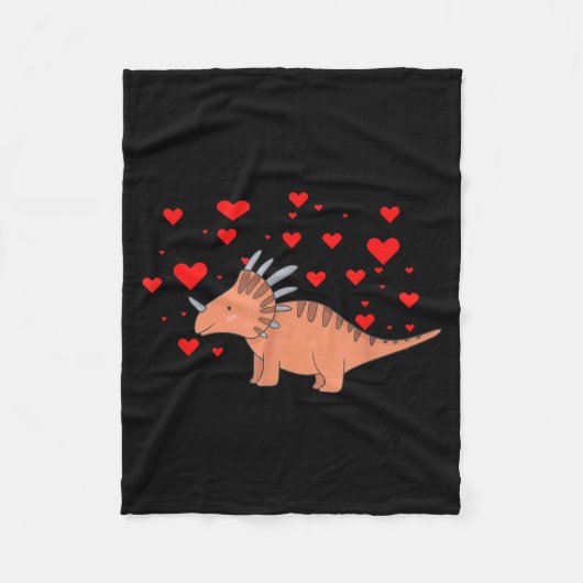 Cute Dinosaur Shirt For Valentines Day _ Tricerato Fleece Deken (Voorkant)
