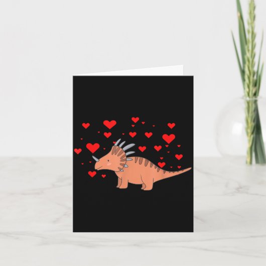 Cute Dinosaur Shirt For Valentines Day _ Tricerato Kaart (Voorkant)