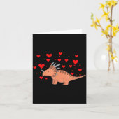 Cute Dinosaur Shirt For Valentines Day _ Tricerato Kaart (Gele Bloem)