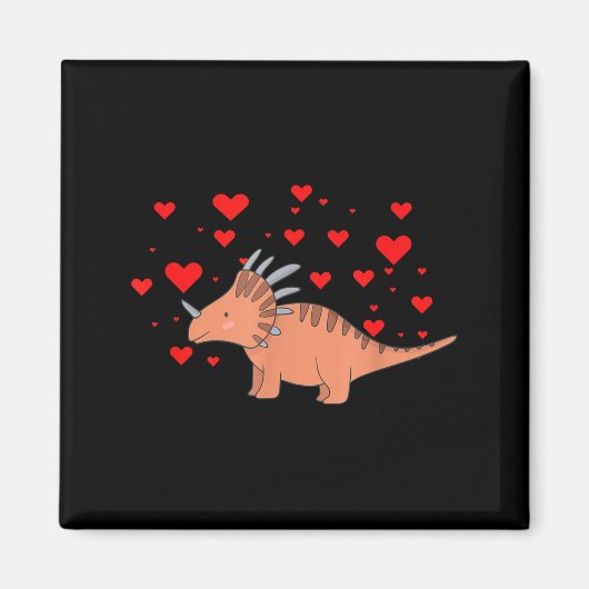 Cute Dinosaur Shirt For Valentines Day _ Tricerato Magneet (Voorkant)