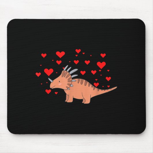 Cute Dinosaur Shirt For Valentines Day _ Tricerato Muismat (Voorkant)