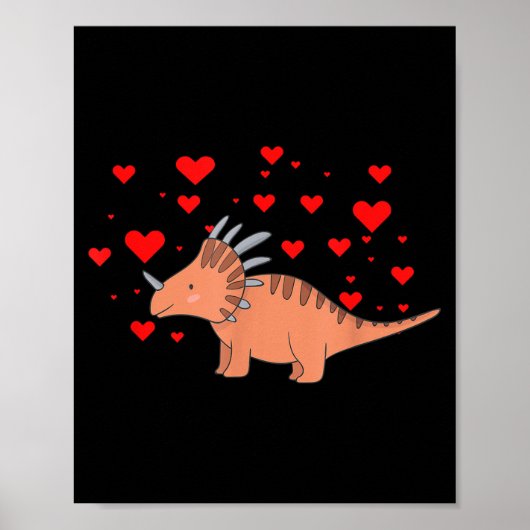 Cute Dinosaur Shirt For Valentines Day _ Tricerato Poster (Voorkant)