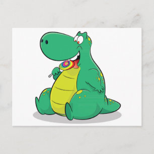 Cute dinosaur-snoep briefkaart