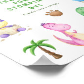 Cute Dinosaur Spinosaur Birthday Party Poster (Hoek)