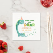 Cute Dinosaur Stamp Chomp Brul Verjaardag Servet (Insitu)