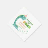 Cute Dinosaur Stamp Chomp Brul Verjaardag Servet (Hoek)