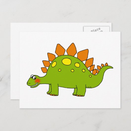 Cute dinosaur - stegosaurus briefkaart (Voorkant / Achterkant)