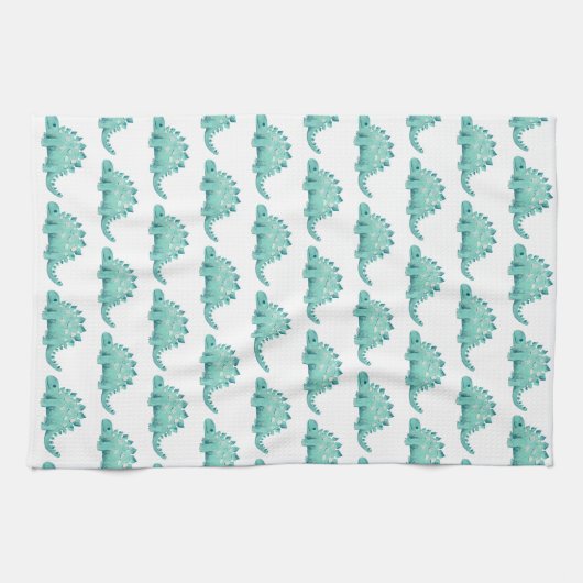 Cute Dinosaur Stegosaurus-patroon Theedoek (Horizontaal)