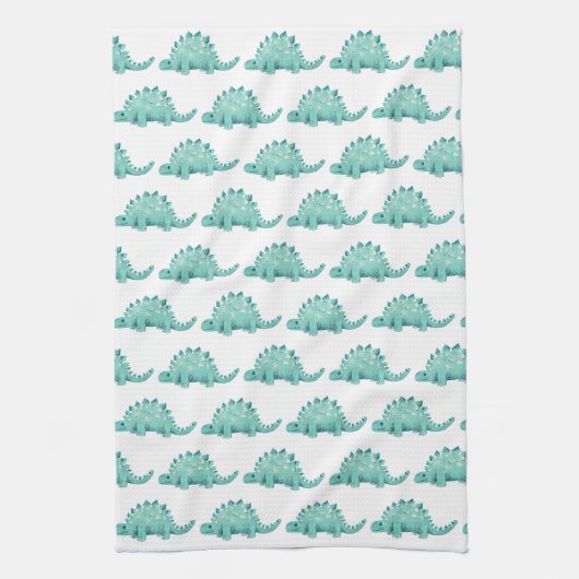 Cute Dinosaur Stegosaurus-patroon Theedoek (Verticaal)