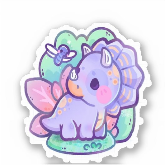 Cute Dinosaur Sticker (Voorkant)