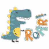 Cute Dinosaur Sticker (Voorkant)