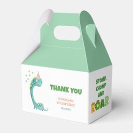 Cute Dinosaur Stomp Chomp Roar Birthday Bedankdoosjes