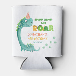 Cute Dinosaur Stomp Chomp Roar Birthday Blikjeskoeler