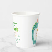 Cute Dinosaur Stomp Chomp Roar Birthday Papieren Bekers (Links)