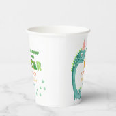Cute Dinosaur Stomp Chomp Roar Birthday Papieren Bekers (Rechts)