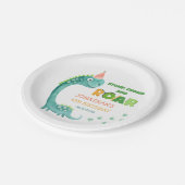 Cute Dinosaur Stomp Chomp Roar Birthday Papieren Bordje (Gekanteld)