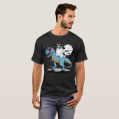 Cute Dinosaur T rex and ghost for halloween and th T-shirt (Voorkant volledig)