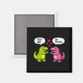 Cute Dinosaur T Rex Hug Valentines Day Couple Boyf Magneet (Voorkant / Achterkant)