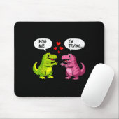Cute Dinosaur T Rex Hug Valentines Day Couple Boyf Muismat (Met muis)