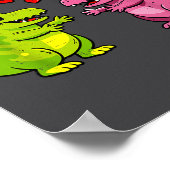 Cute Dinosaur T Rex Hug Valentines Day Couple Boyf Poster (Hoek)