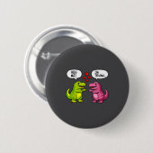 Cute Dinosaur T Rex Hug Valentines Day Couple Boyf Ronde Button 5,7 Cm (Voorkant /achterkant)