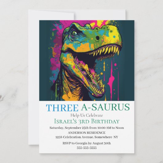 Cute Dinosaur T-Rex Thema Jurassic World Kaart (Voorkant)