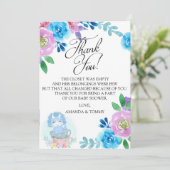 Cute Dinosaur Teacup Baby shower Hartelijk dank Bedankkaart (Staand voorkant)