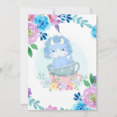 Cute Dinosaur Teacup Baby shower Hartelijk dank Bedankkaart (Achterkant)