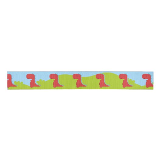 Cute Dinosaur the Party Grosgrain Lint (Voorkant)