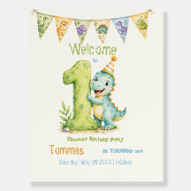 Cute Dinosaur Thema 1e Verjaardag Welkom
