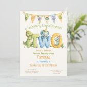 Cute Dinosaur Thema 2e Verjaardag Kaart (Staand voorkant)