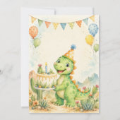 Cute Dinosaur Thema 2e Verjaardag Kaart (Achterkant)